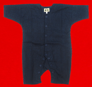 義若オリジナルのお祭りロンパース むら染め無地 鉄紺